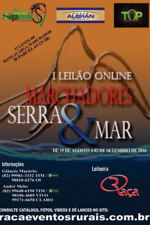 I Leilão on-line Marchadores Serra & Mar